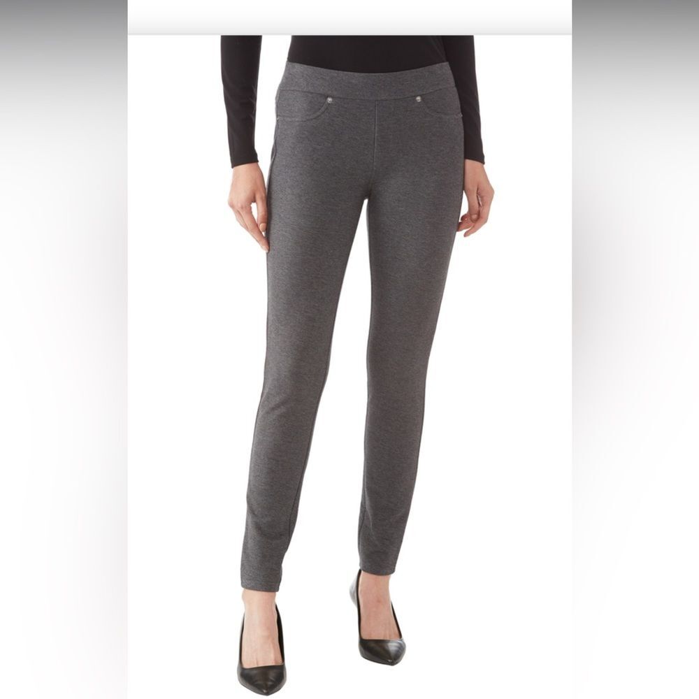 Michael Kors Stretchy Pull on Leggings Skinny Pants Sz LP Charcoal/Gray